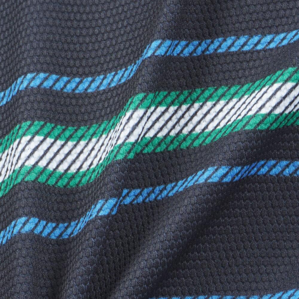 トミー ヒルフィガー ゴルフ（TOMMY HILFIGER GOLF）（メンズ）ゴルフウェア マルチボーダー半袖モックネック THMA406-NVY