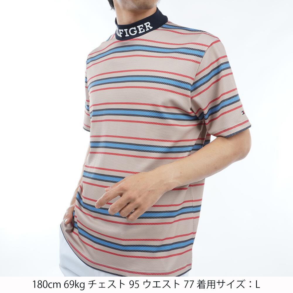 トミー ヒルフィガー ゴルフ（TOMMY HILFIGER GOLF）（メンズ）ゴルフ マルチボーダー半袖モックネック THMA406-SND