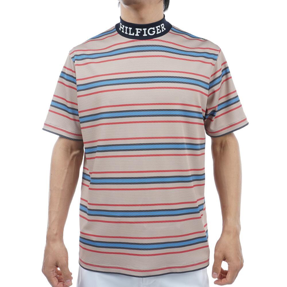 トミー ヒルフィガー ゴルフ（TOMMY HILFIGER GOLF）（メンズ）ゴルフ マルチボーダー半袖モックネック THMA406-SND