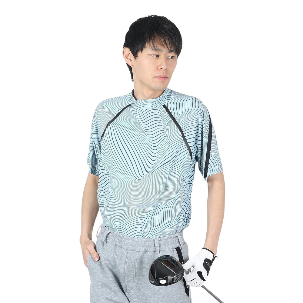 プーマ（PUMA）（メンズ）ゴルフウェア PF ストレッチスムース テックカット AOP モックネック 半袖 シャツ 627607-02