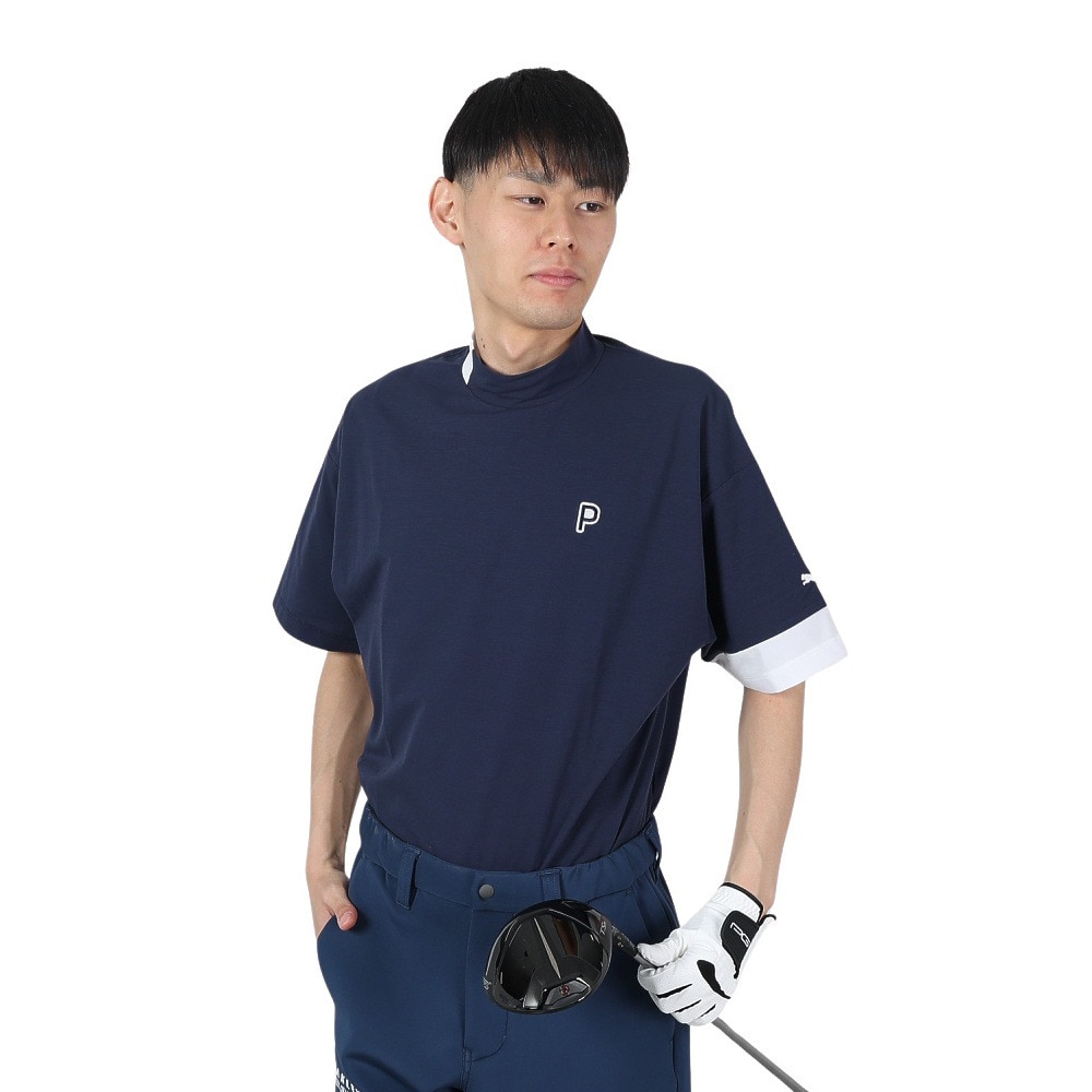 プーマ（PUMA）（メンズ）ゴルフウェア P ストレッチ CB リラックス モックネック 半袖 シャツ 627769-01