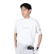 デサントゴルフ（DESCENTEGOLF）（メンズ）ゴルフウェア 吸汗速乾 DSG COLLECTION モックネック鹿の子半袖シャツ DGMXJA08 WH00