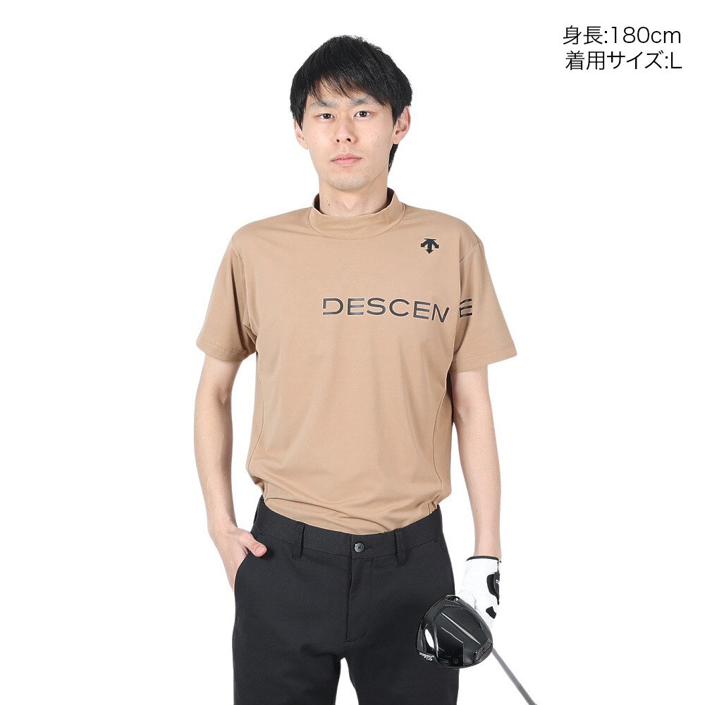 デサントゴルフ（DESCENTEGOLF）（メンズ）ゴルフウェア 吸汗速乾 モックネックベアスムース半袖シャツ DGMXJA17 BW00