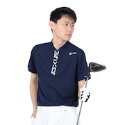 スリクソン（SRIXON）（メンズ）ゴルフウェア 半袖 吸汗速乾 接触冷感 ロゴプリント ジップアップシャツ RGMXJA06 NV00