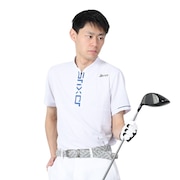 スリクソン（SRIXON）（メンズ）ゴルフウェア 半袖 吸汗速乾 接触冷感 ロゴプリント ジップアップシャツ RGMXJA06 WH00