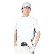 トランスコンチネンツ（TRANS CONTINENTS）（メンズ）ゴルフ 半袖 メンズ 幾何柄 モックネックTシャツ 24WTRX01-WH