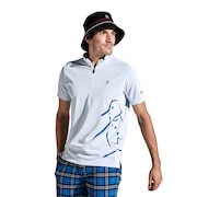 マンシングウエア（MUNSING WEAR）（メンズ）ゴルフウェア MOTION3Dパネルジャカードハーフジップ半袖シャツ MGMXJA09 WH00