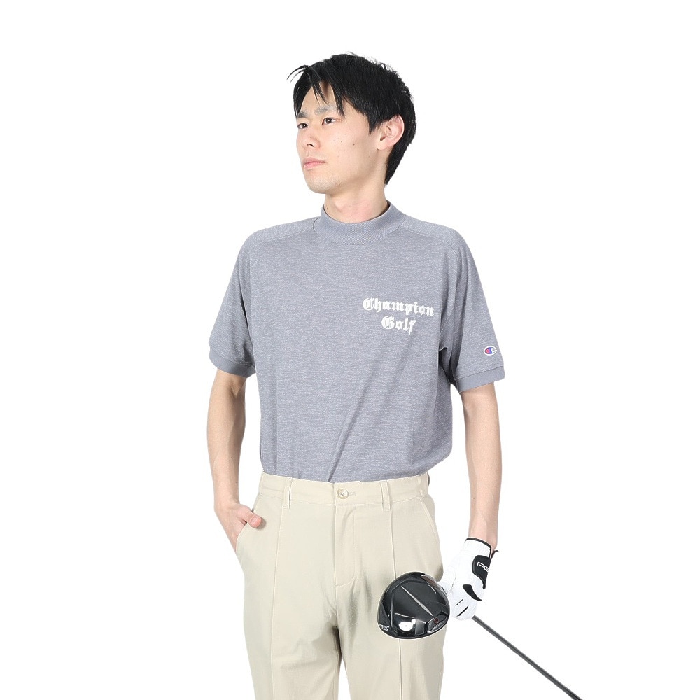 チャンピオン（CHAMPION）（メンズ）ゴルフウェア 半袖 速乾 モックネックシャツ C3-ZG302 080