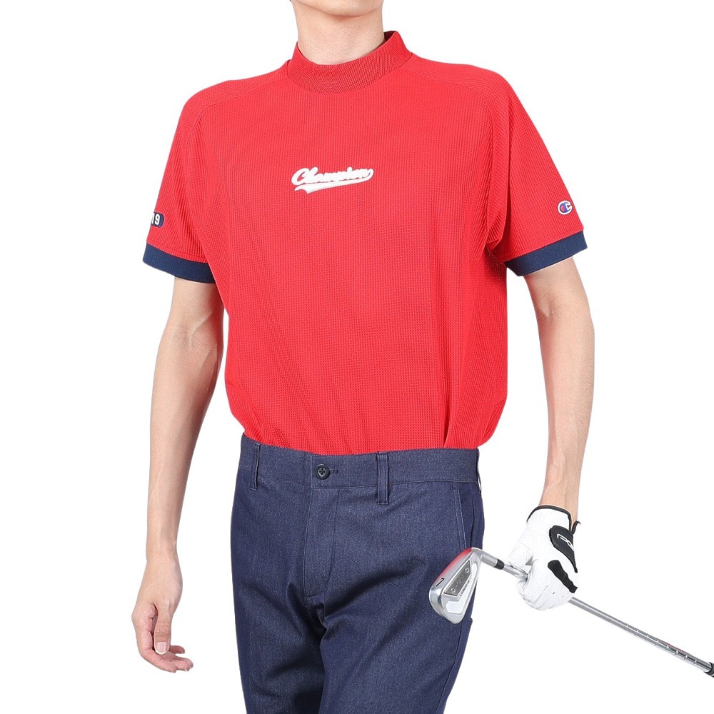 チャンピオン（CHAMPION）（メンズ）ゴルフウェア モックネック 半袖シャツ C3-ZG306 940
