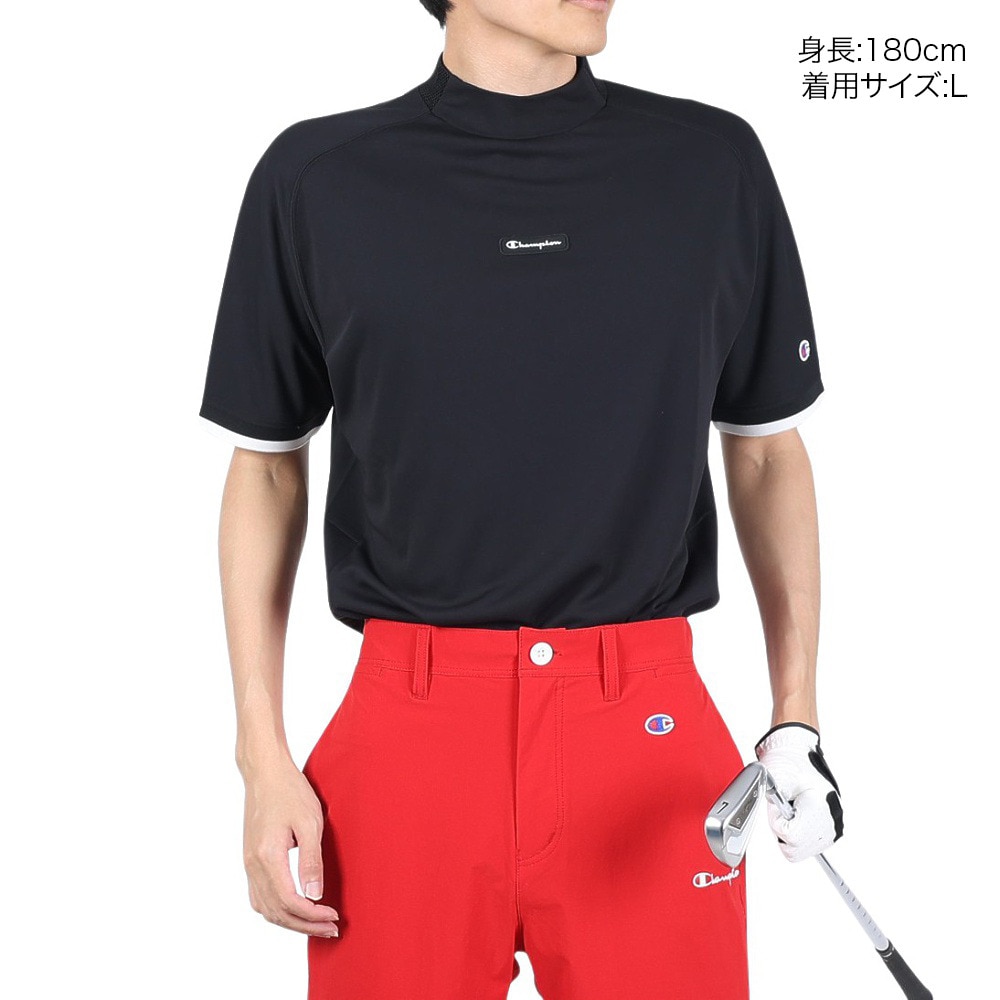 チャンピオン（CHAMPION）（メンズ）ゴルフウェア モックネック 半袖シャツ C3-ZG309 090