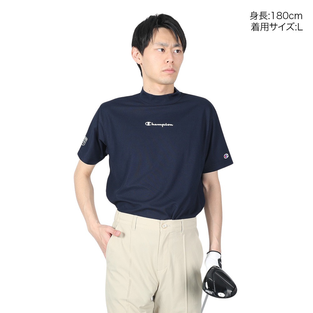 チャンピオン（CHAMPION）（メンズ）ゴルフウェア 速乾 モックネックシャツ 半袖Tシャツ C3-ZG322 370