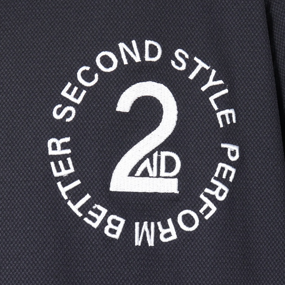 Second Style（Second Style）（メンズ）ゴルフウェア 接触冷感 ハーフジップ ビッグ半袖モックネック 242223-BLK