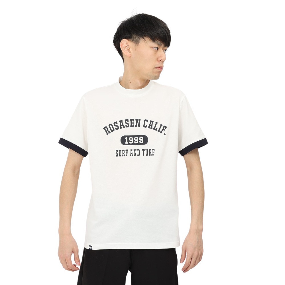 ROSASEN（メンズ）ゴルフウェア 吸水速乾 ストレッチカノコインレー 半袖 モックネック 044-22741-005-24AW