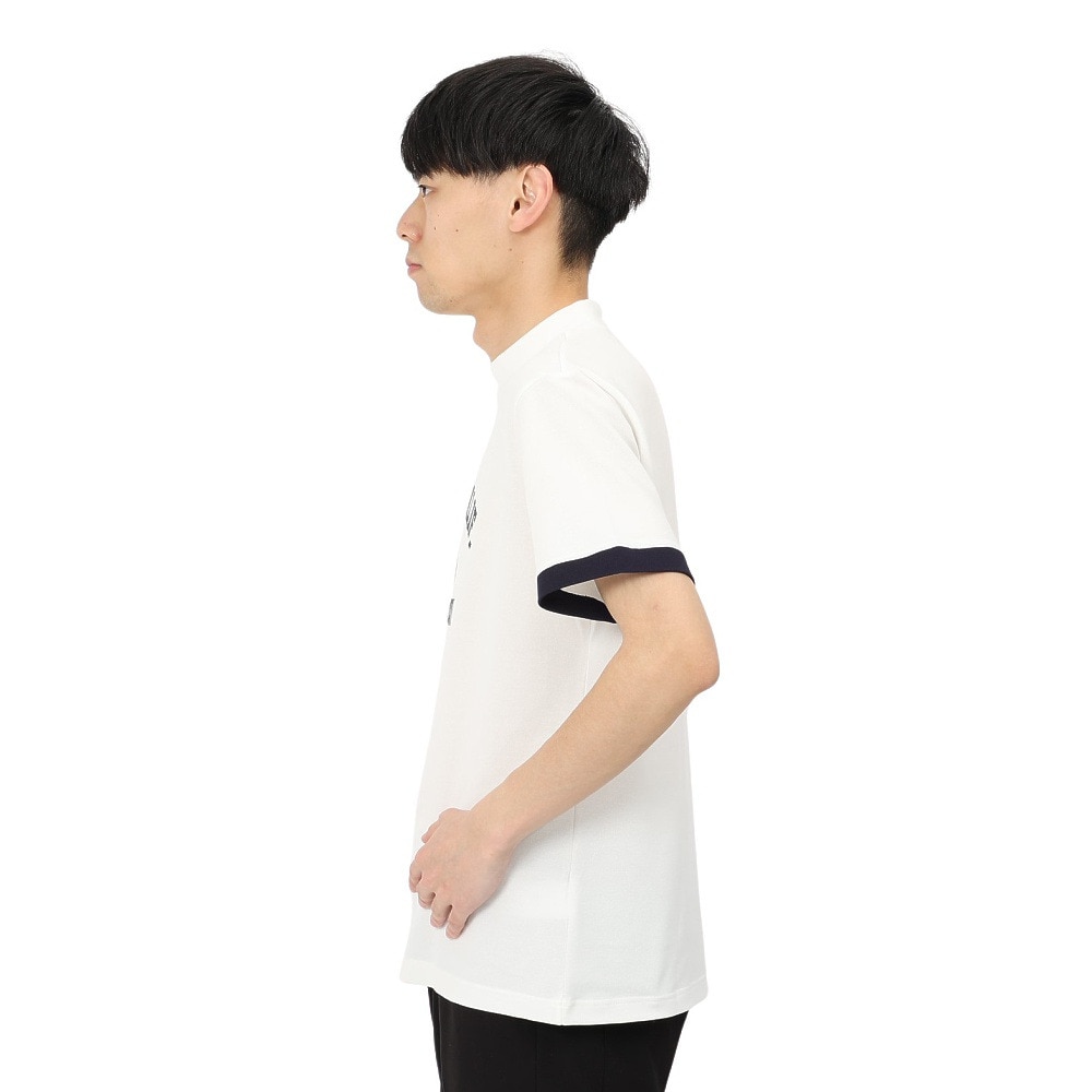 ROSASEN（メンズ）ゴルフウェア 吸水速乾 ストレッチカノコインレー 半袖 モックネック 044-22741-005-24AW