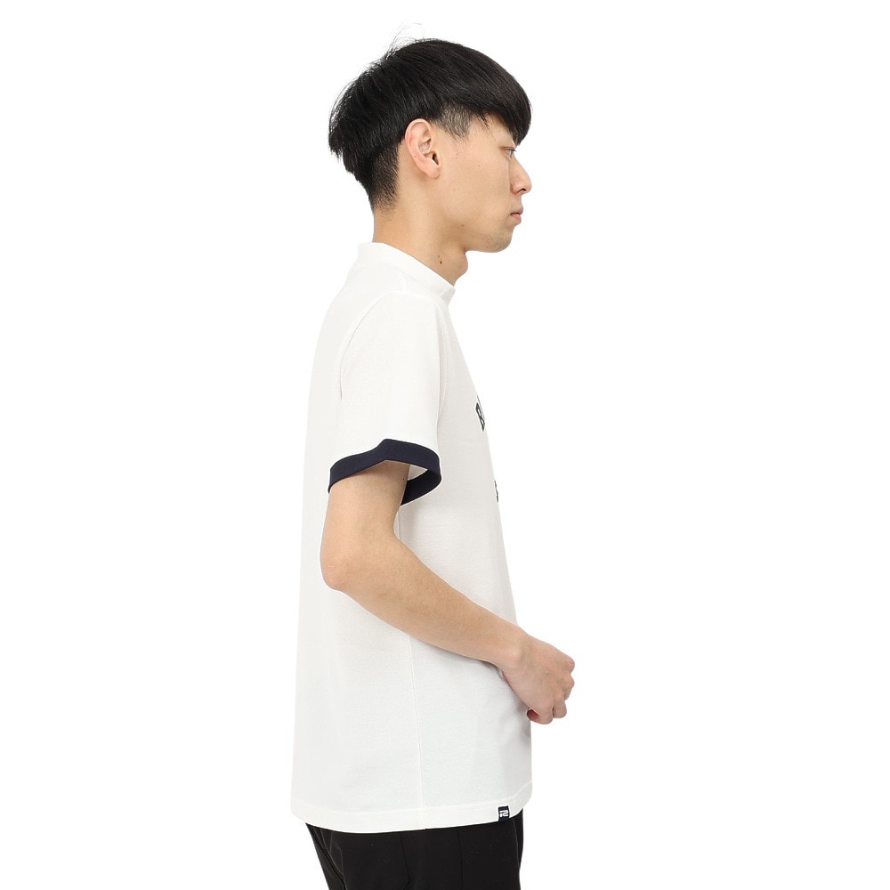 ROSASEN（メンズ）ゴルフウェア 吸水速乾 ストレッチカノコインレー 半袖 モックネック 044-22741-005-24AW