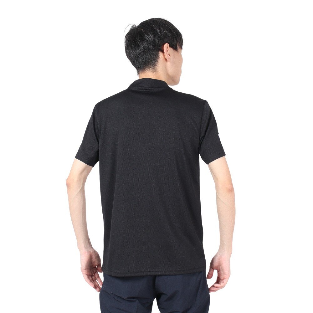 アドミラル ゴルフ（Admiral GOLF）（メンズ）ゴルフウェア 吸水速乾 ハイネックシャツ ゴルフ 半袖 メンズ フラッグ モックネックシャツ ADMA498-BLK