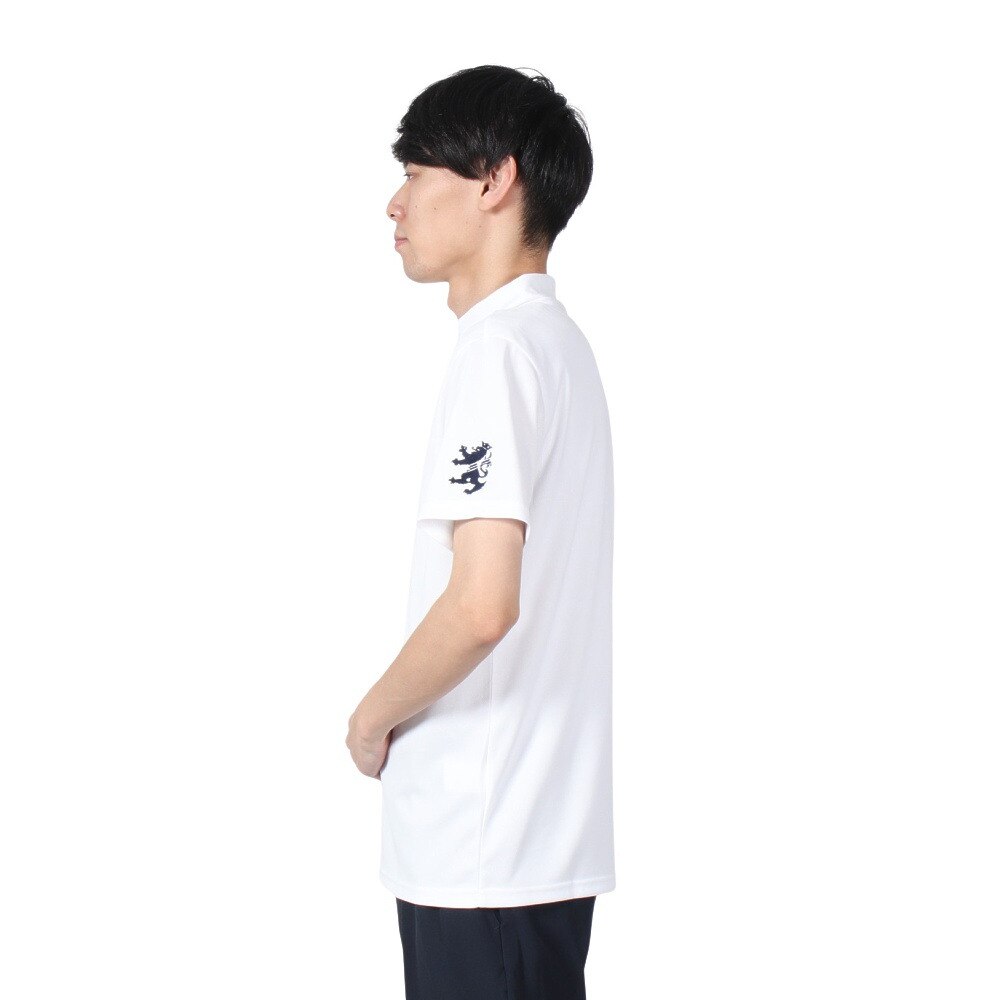 アドミラル ゴルフ（Admiral GOLF）（メンズ）ゴルフウェア 吸水速乾 抗菌防臭 ハイネックシャツ ゴルフ 半袖 メンズ フラッグ モックネックシャツ ADMA498-WHT