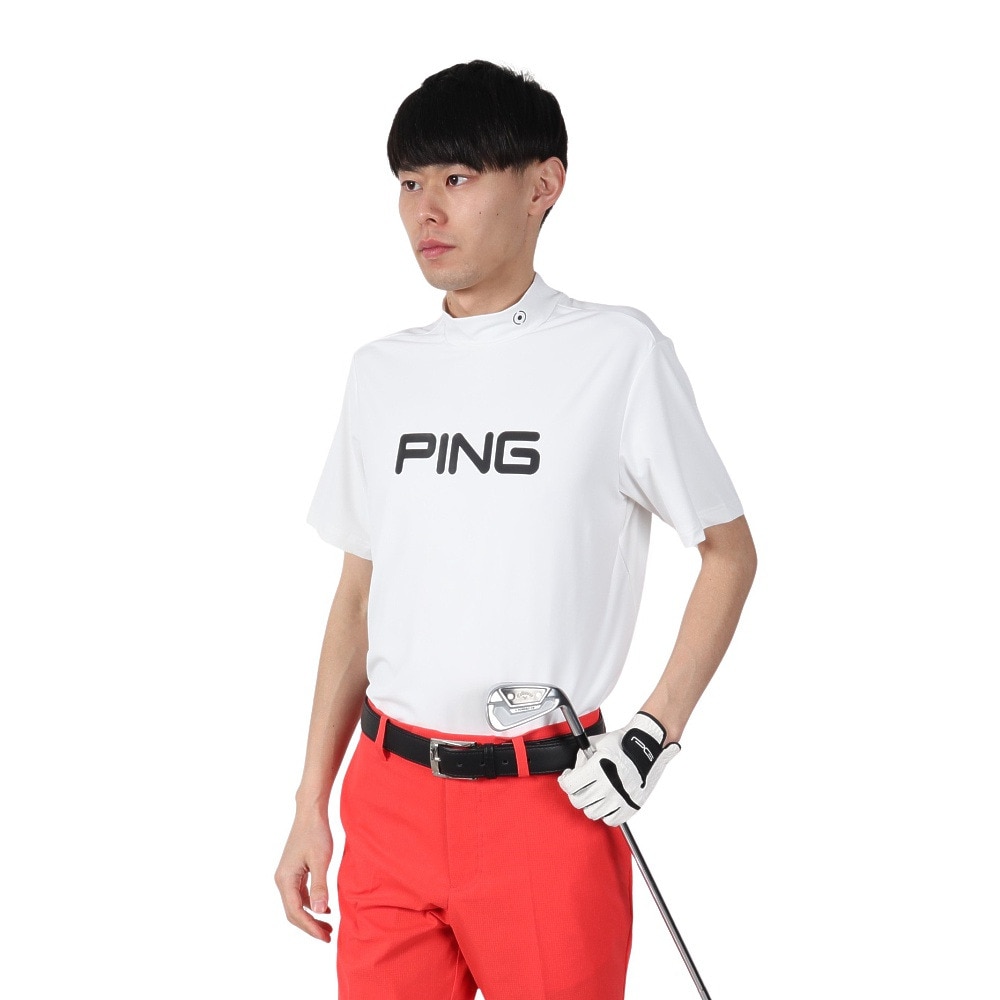 ピン（PING）（メンズ）ゴルフウェア モックネック 半袖 セミカワプロ ハイネックシャツ 621-4267701-030