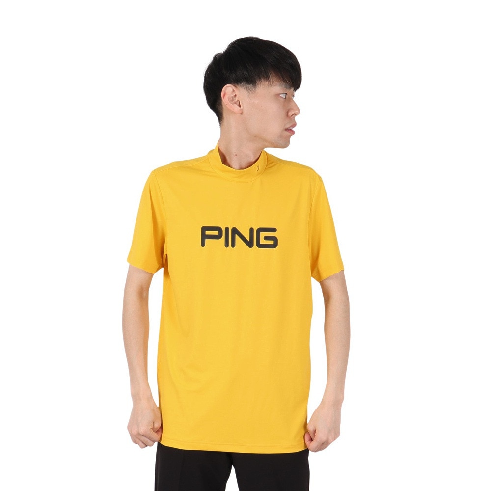 ピン（PING）（メンズ）ゴルフウェア 速乾 消臭 半袖 ハイネックシャツ 621-4267701-060