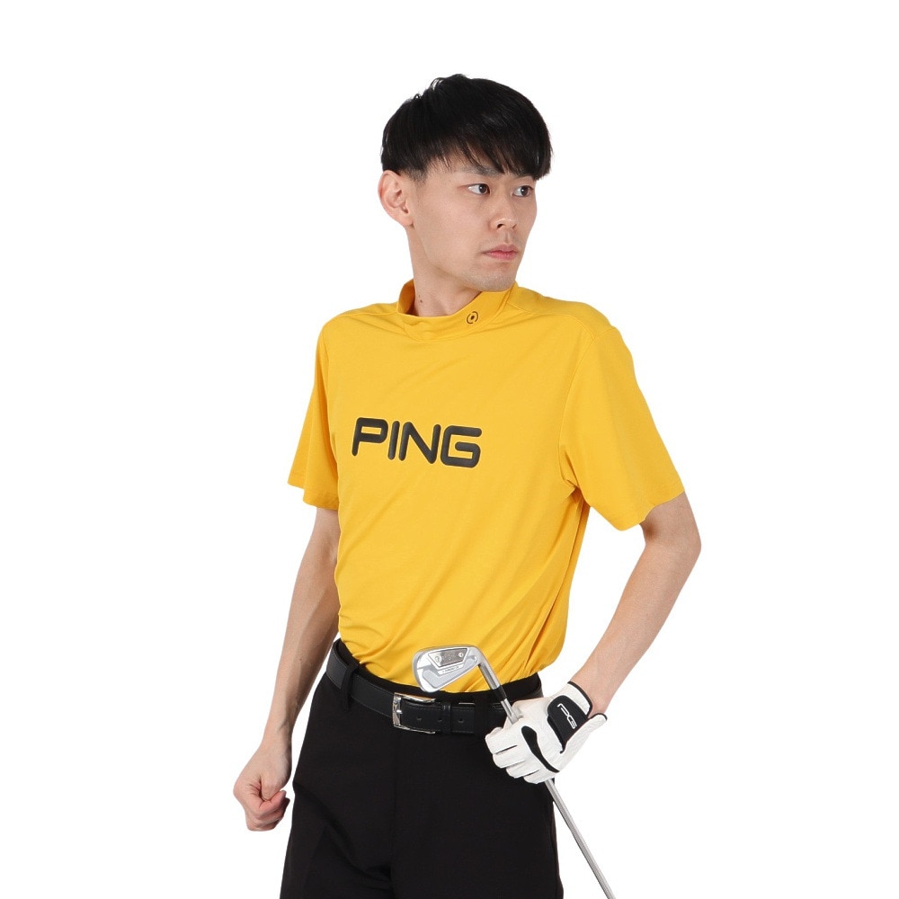 ピン（PING）（メンズ）ゴルフウェア 速乾 消臭 半袖 ハイネックシャツ 621-4267701-060