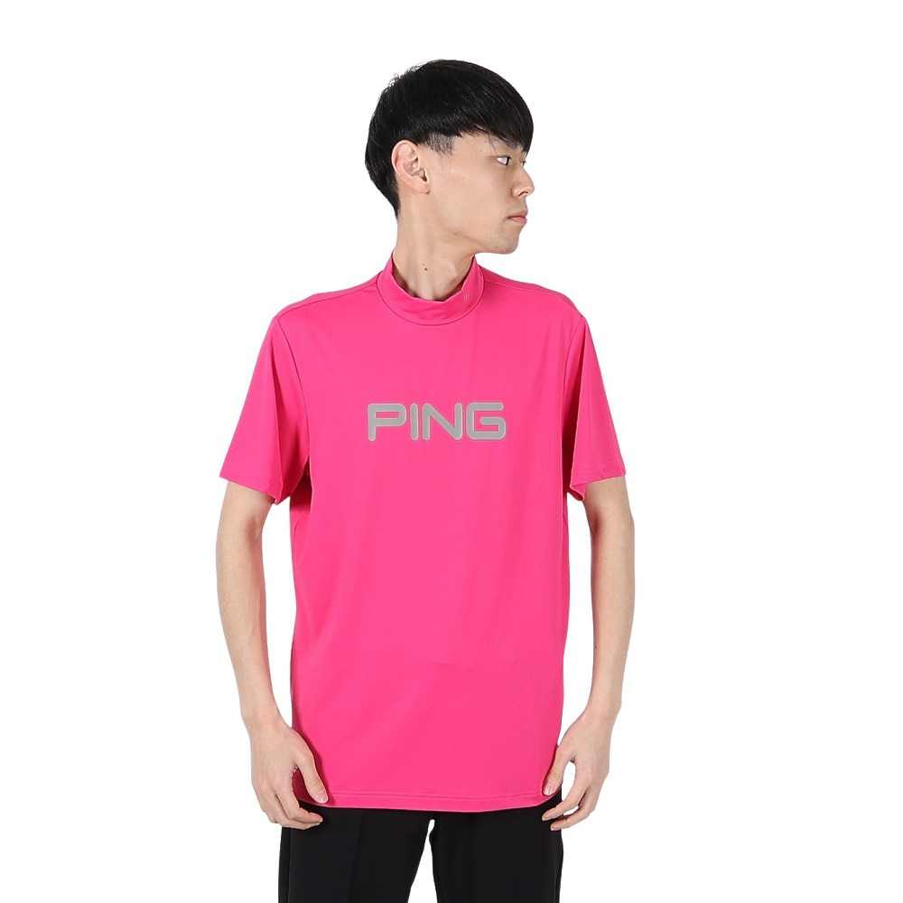 ピン（PING）（メンズ）ゴルフウェア 速乾 消臭 半袖 ハイネックシャツ 621-4267701-090
