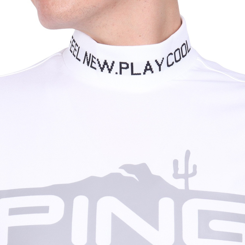ピン（PING）（メンズ）ゴルフウェア モックネック ストレッチカノコ半袖ハイネックカットソー 621-4267805-030