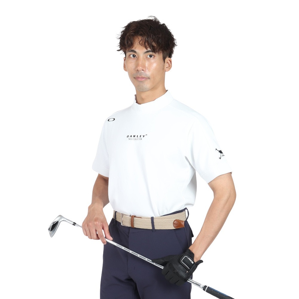 オークリー（OAKLEY）（メンズ）ゴルフウェア 吸汗速乾 SKULL END モック 半袖シャツ FOA406955-100