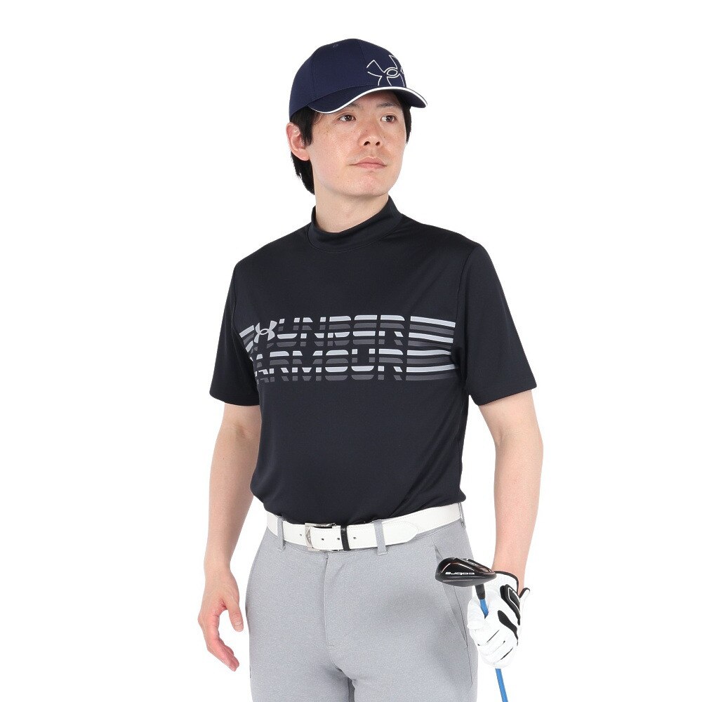 アンダーアーマー（UNDER ARMOUR）（メンズ）ゴルフウェア アーマードライ シェイディドロゴ 半袖 モックネックシャツ 6001251 001