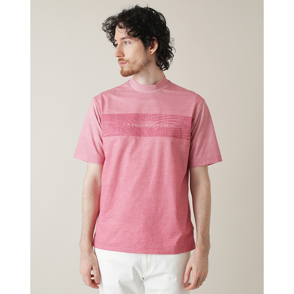 トラヴィスマシュー（Travis Mathew）（メンズ）ゴルフウェア 吸湿速乾 チェストプリント半袖モックネックシャツ 7AL016-6GNR