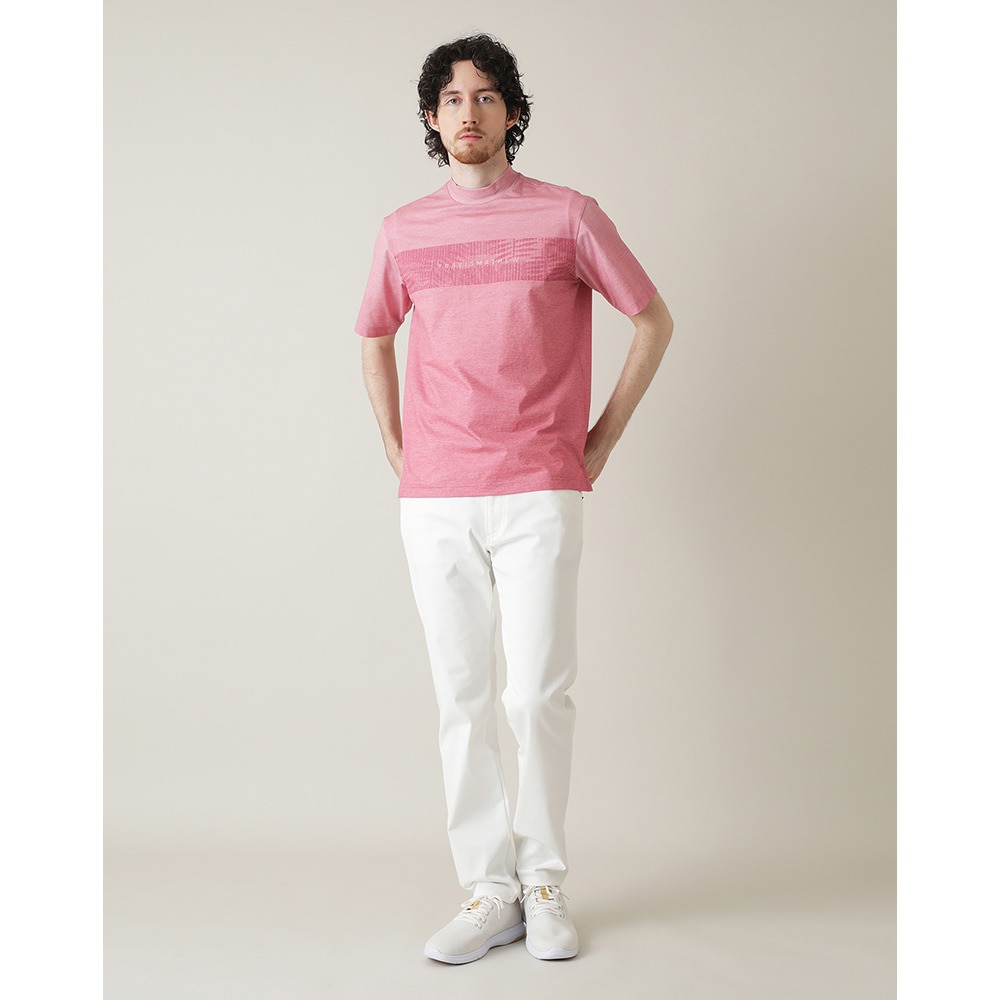 トラヴィスマシュー（Travis Mathew）（メンズ）ゴルフウェア 吸湿速乾 チェストプリント半袖モックネックシャツ 7AL016-6GNR