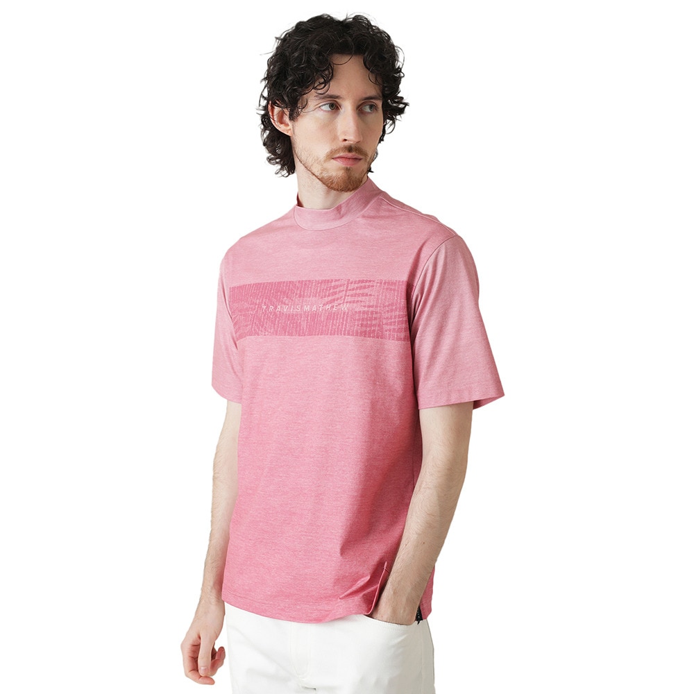 トラヴィスマシュー（Travis Mathew）（メンズ）ゴルフウェア 吸湿速乾 チェストプリント半袖モックネックシャツ 7AL016-6GNR