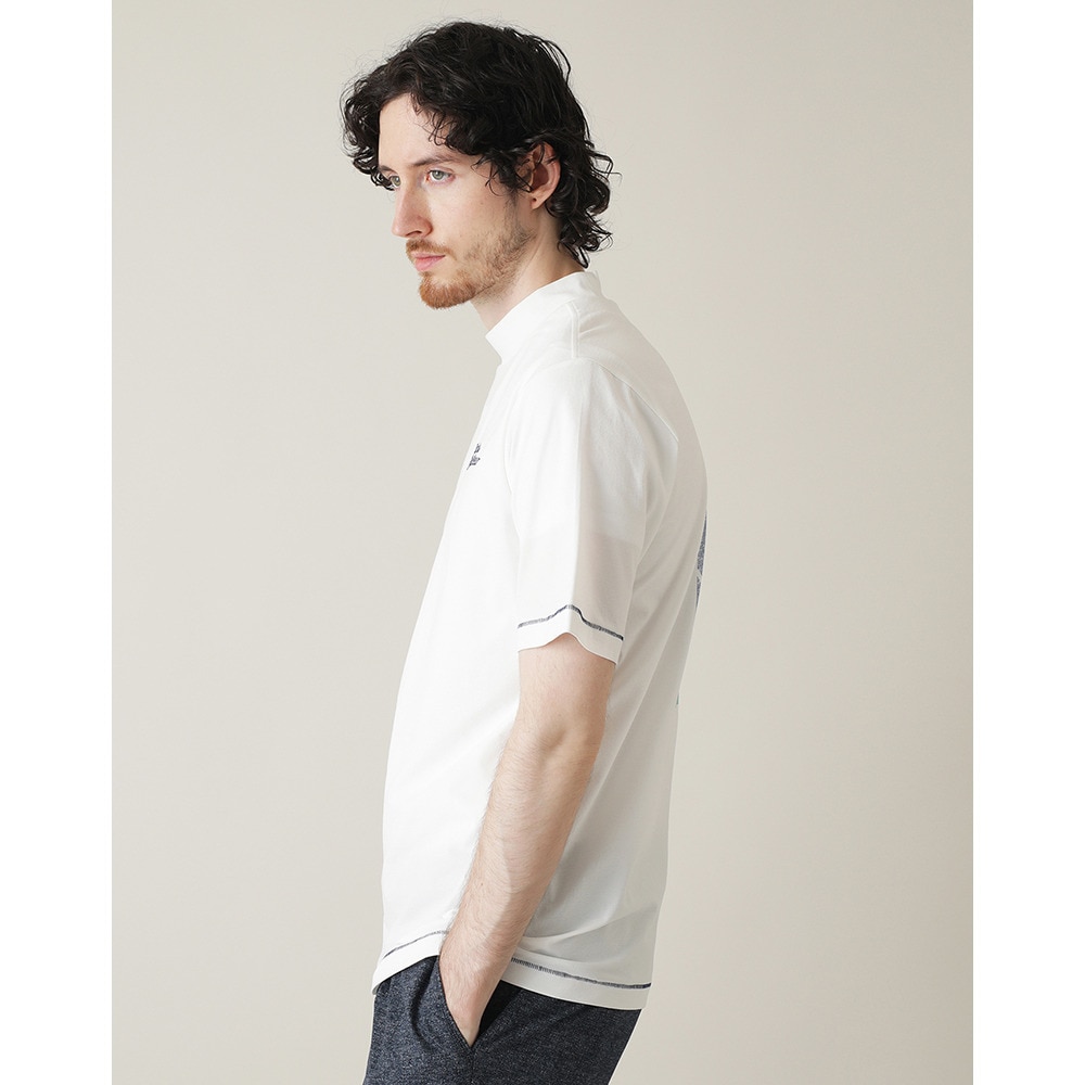 トラヴィスマシュー（Travis Mathew）（メンズ）ゴルフウェア 吸湿速乾 Stitch 半袖 レトロ モックネックシャツ 7AL024-1WHT