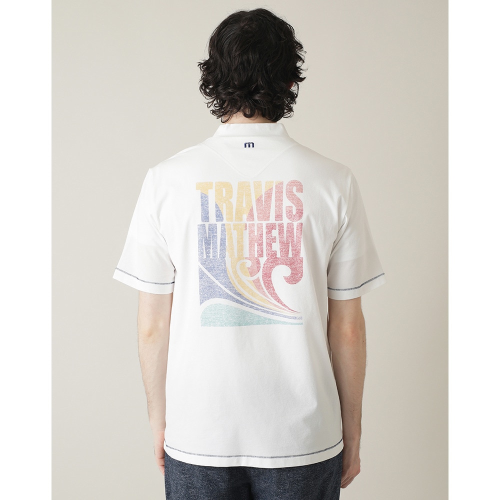 トラヴィスマシュー（Travis Mathew）（メンズ）ゴルフウェア 吸湿速乾 Stitch 半袖 レトロ モックネックシャツ 7AL024-1WHT