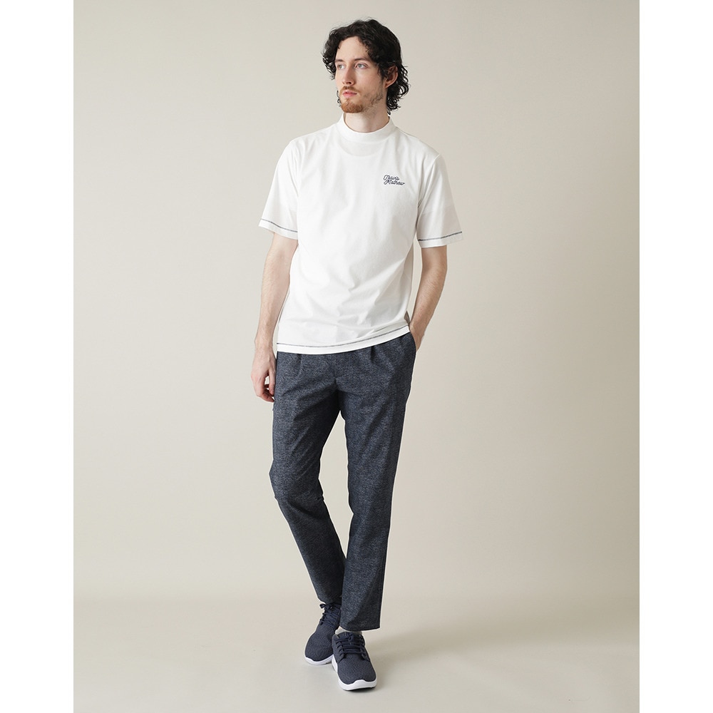 トラヴィスマシュー（Travis Mathew）（メンズ）ゴルフウェア 吸湿速乾 Stitch 半袖 レトロ モックネックシャツ 7AL024-1WHT