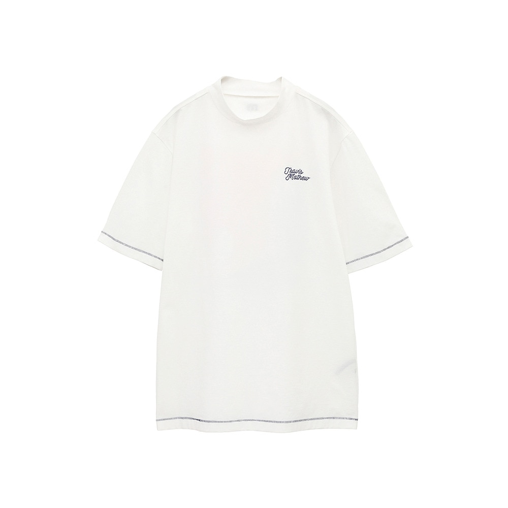 トラヴィスマシュー（Travis Mathew）（メンズ）ゴルフウェア 吸湿速乾 Stitch 半袖 レトロ モックネックシャツ 7AL024-1WHT