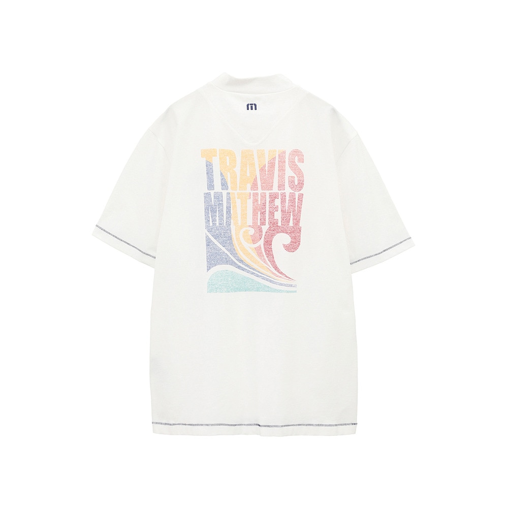 トラヴィスマシュー（Travis Mathew）（メンズ）ゴルフウェア 吸湿速乾 Stitch 半袖 レトロ モックネックシャツ 7AL024-1WHT
