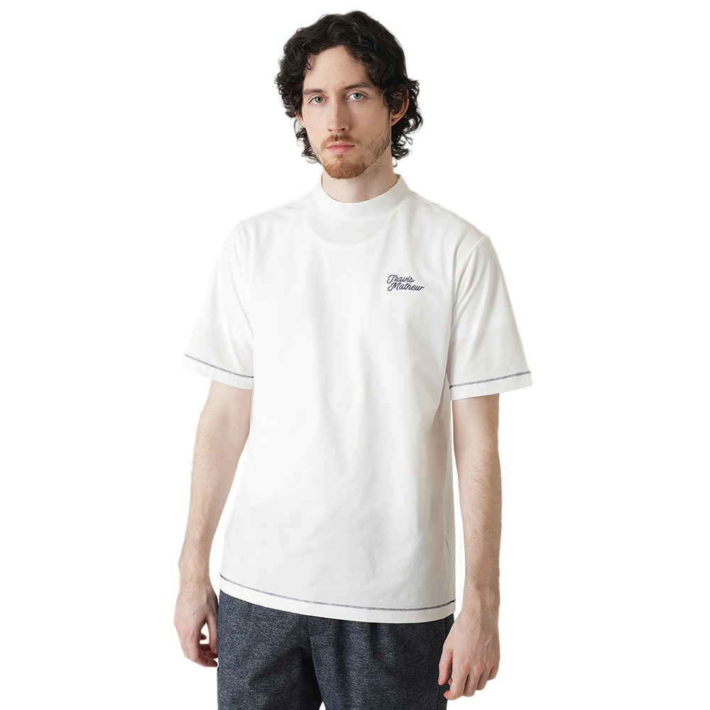トラヴィスマシュー（Travis Mathew）（メンズ）ゴルフウェア 吸湿速乾 Stitch 半袖 レトロ モックネックシャツ 7AL024-1WHT