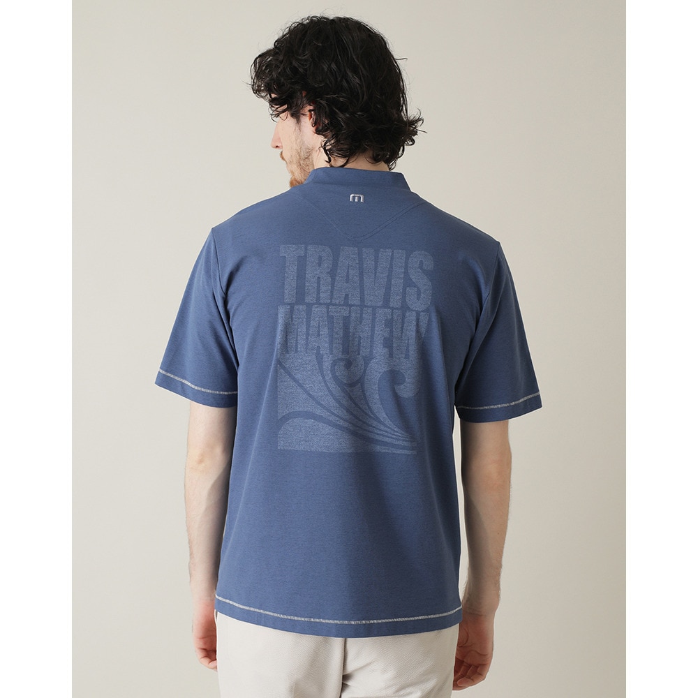 トラヴィスマシュー（Travis Mathew）（メンズ）ゴルフウェア 吸湿速乾 Stitch 半袖 レトロ モックネックシャツ 7AL024-4VIN