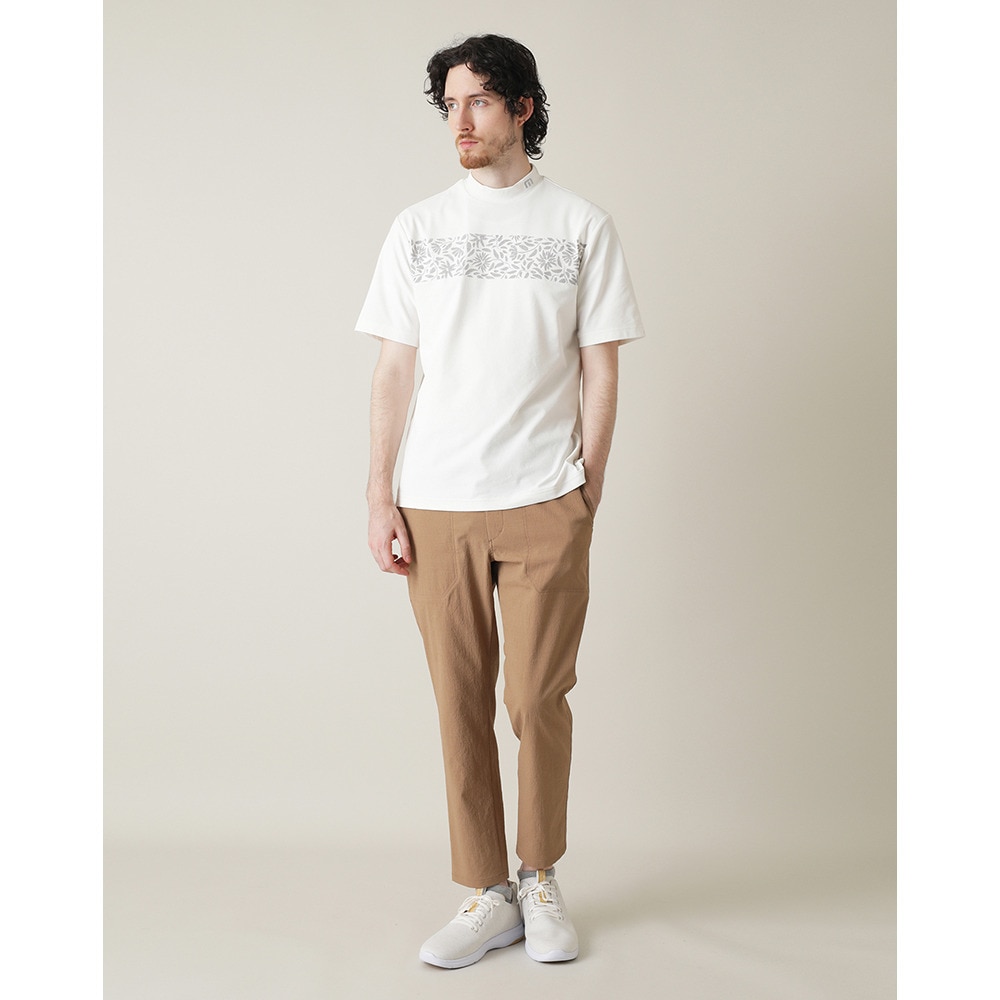 トラヴィスマシュー（Travis Mathew）（メンズ）ゴルフウェア 吸水速乾 Rubber プリント 半袖モックネックシャツ 7AL026-1WHT