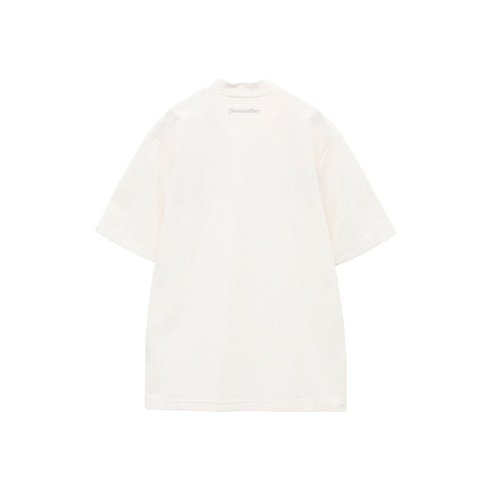 トラヴィスマシュー（Travis Mathew）（メンズ）ゴルフウェア 吸水速乾 Rubber プリント 半袖モックネックシャツ 7AL026-1WHT