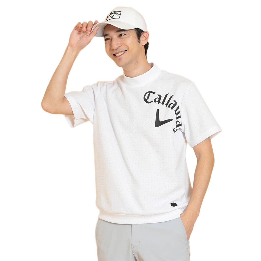 キャロウェイ（CALLAWAY）（メンズ）ゴルフウェア ドットプリント 半袖 モックネックスウェット C25117102-1030