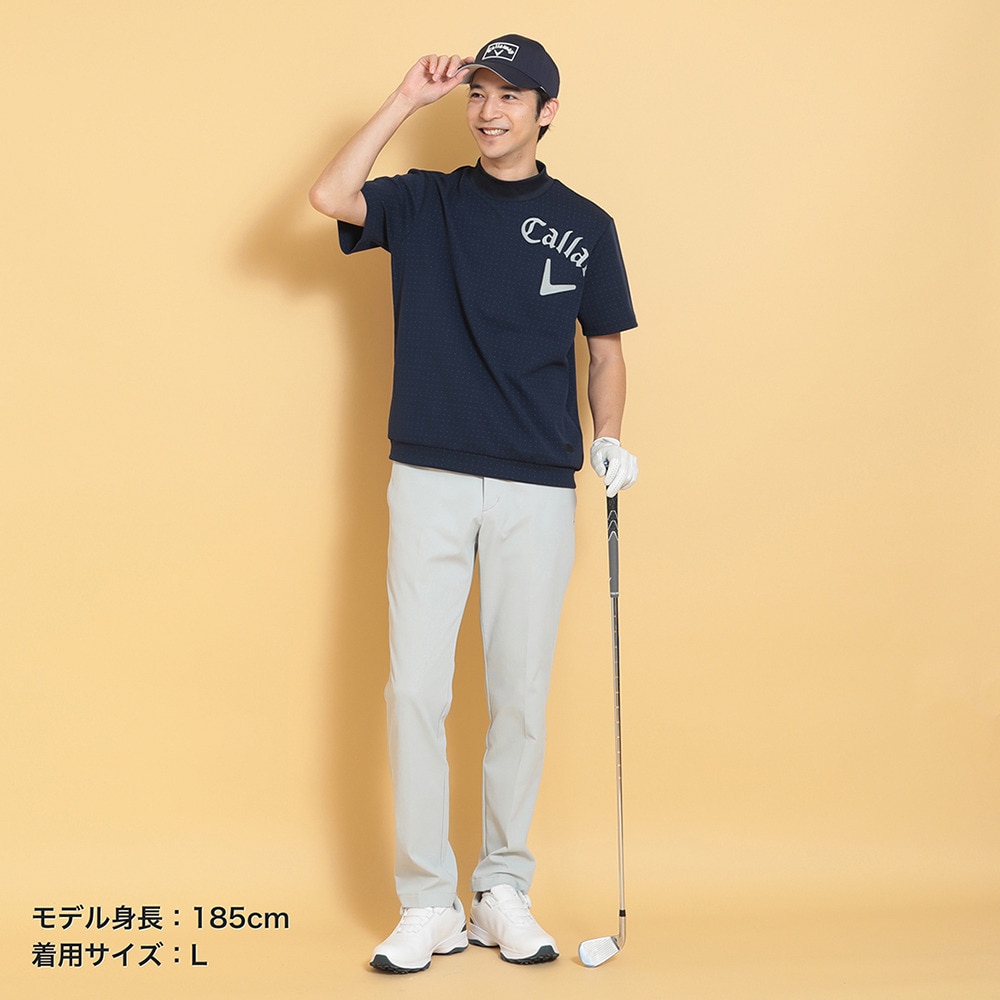 キャロウェイ（CALLAWAY）（メンズ）ゴルフウェア ドットプリント 半袖 モックネックスウェット C25117102-1120