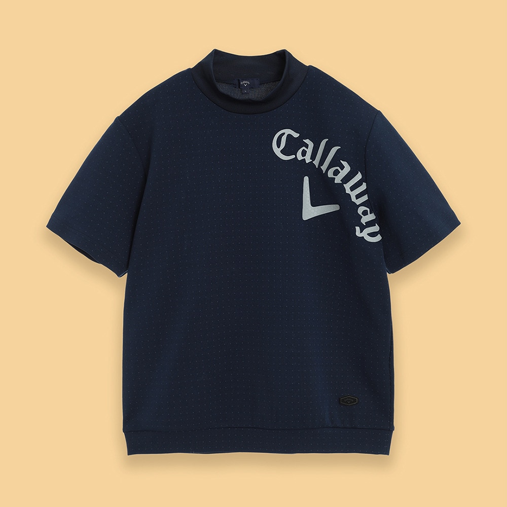 キャロウェイ（CALLAWAY）（メンズ）ゴルフウェア ドットプリント 半袖 モックネックスウェット C25117102-1120