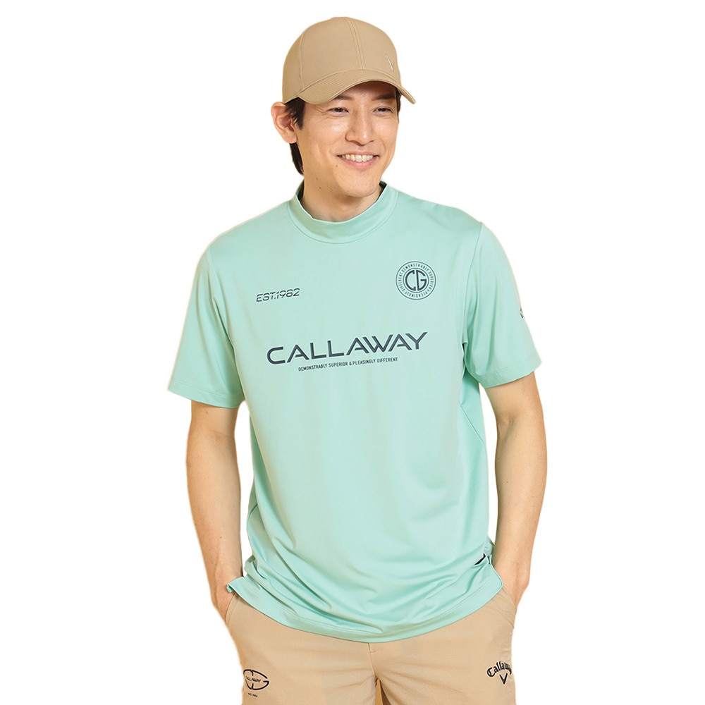 キャロウェイ（CALLAWAY）（メンズ）ゴルフウェア 半袖 ストレッチスムース モックネックシャツ C25134105-1130