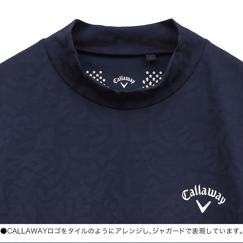 キャロウェイ（CALLAWAY）（メンズ）ゴルフウェア 半袖 幾何学ロゴジャカード モックネックシャツ C25134106-1120