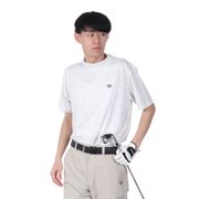 (メンズ)ゴルフウェア 接触冷感 消臭 半袖 リーフプリント モックネックシャツ FD5TTG16