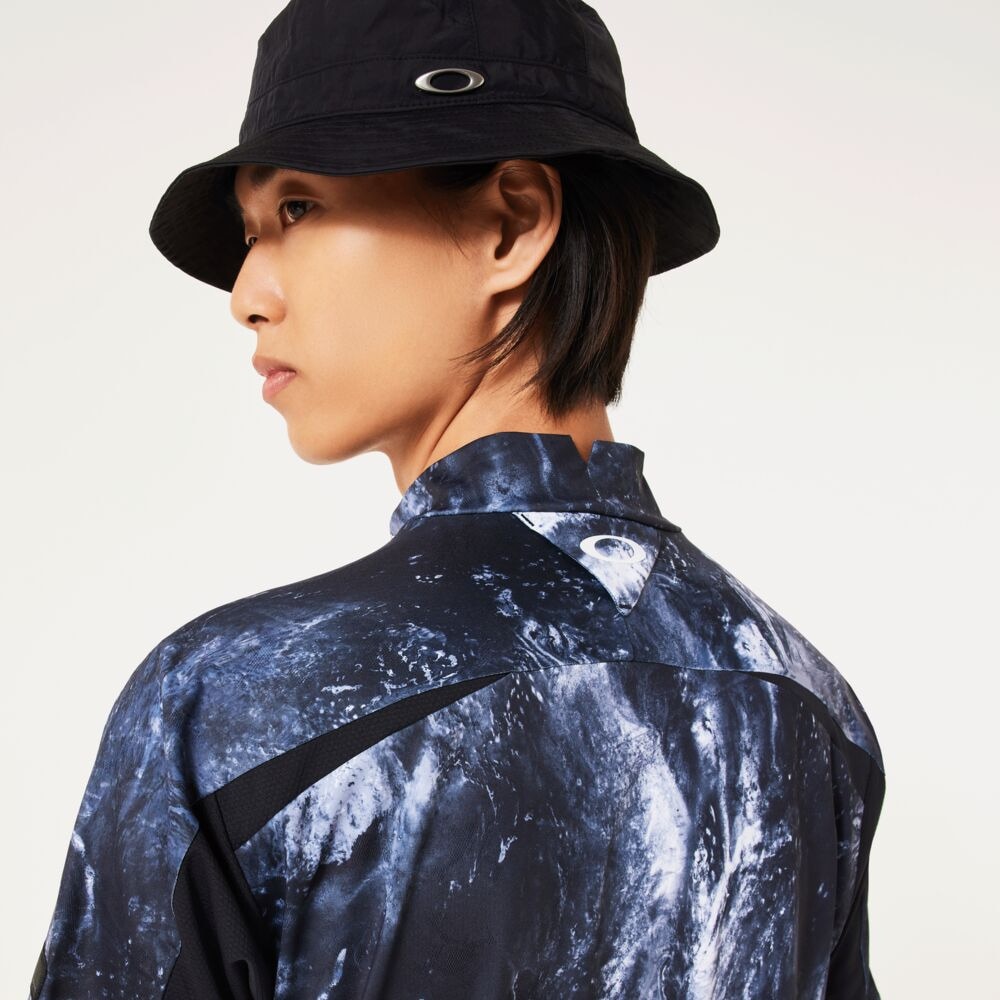オークリー（OAKLEY）（メンズ）ゴルフウェア 吸汗速乾 SKULL BOLD OMBLE モックネック半袖シャツ FOA407600-00G