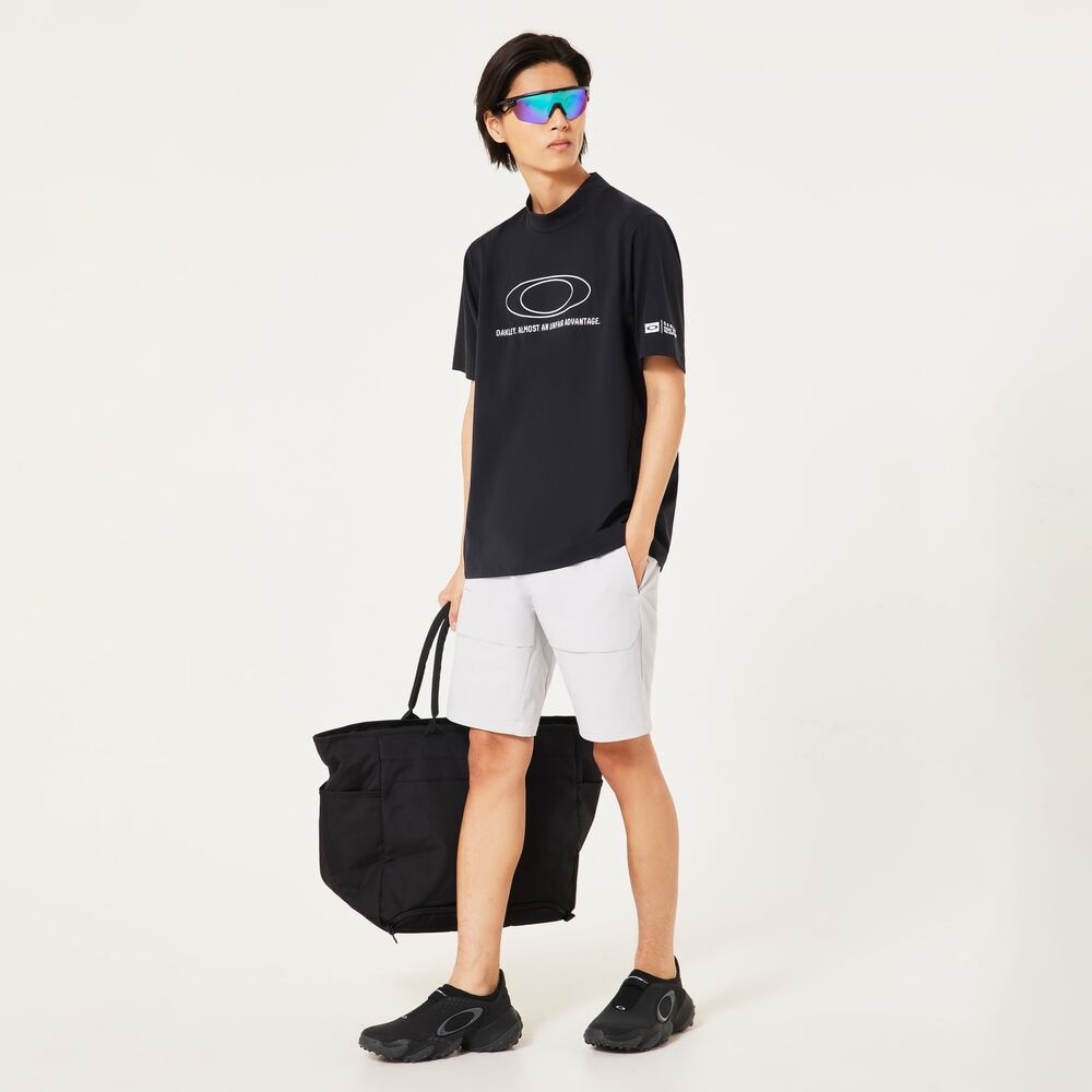 オークリー（OAKLEY）（メンズ）ゴルフウェア 吸汗速乾 O-SYNC PACK ELLIPSE EMB モックネック半袖シャツ FOA407604-02E