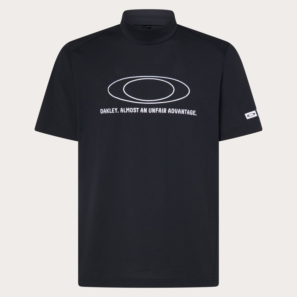 オークリー（OAKLEY）（メンズ）ゴルフウェア 吸汗速乾 O-SYNC PACK ELLIPSE EMB モックネック半袖シャツ FOA407604-02E