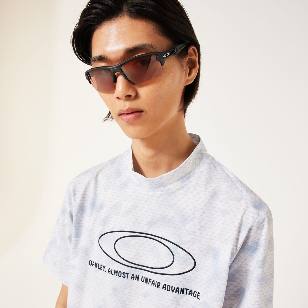 オークリー（OAKLEY）（メンズ）ゴルフウェア 吸汗速乾 O-SYNC PACK ELLIPSE EMB モックネック半袖シャツ FOA407604-186